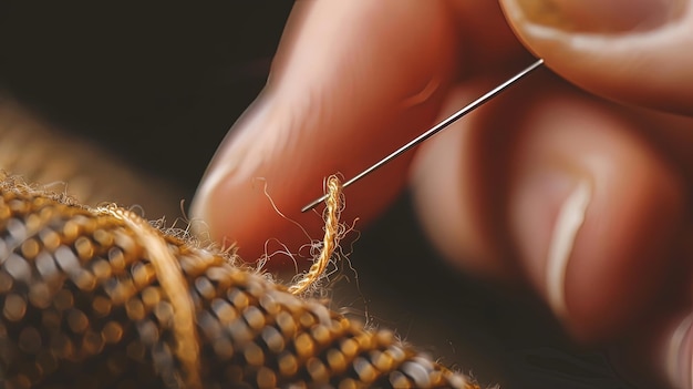 Работа с иглой и нитками